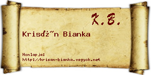 Krisán Bianka névjegykártya