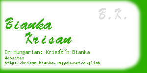 bianka krisan business card